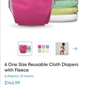 Lot of 7 cloth diapers, 5 Charlie Banana pocket diapers, 2 Grovia diapers